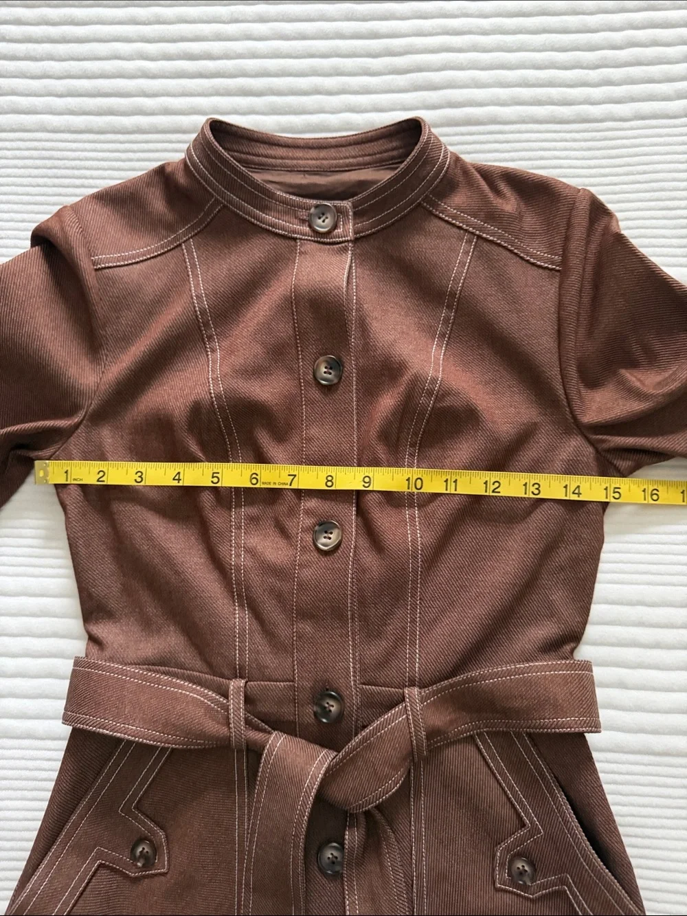 NWT Cartolina Harris Dress XXS Mocha Belted Utility Shirt Midi Quiet Luxury